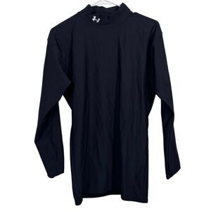 Under Armour Black Mock Neck Fleece Lined Long Sleeve Base Layer